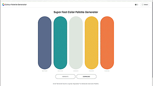 超高速！ デザインやイラストに最適な色を組み合わたカラーパレット🎨を生成する無料ツール -Colour Palette Generator