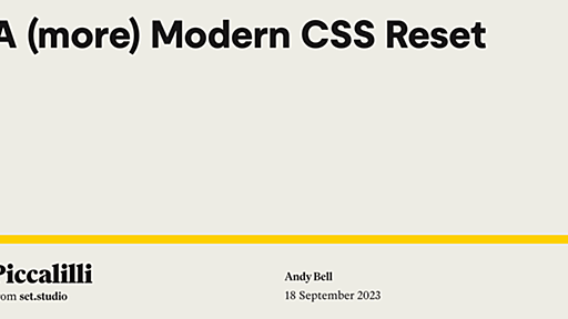 A (more) Modern CSS Reset