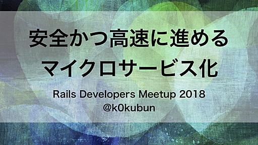 安全かつ高速に進めるマイクロサービス化 / railsdm2018 - Speaker Deck