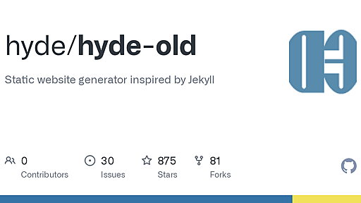 GitHub - hyde/hyde-old: Static website generator inspired by Jekyll