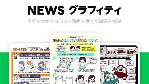 LINE NEWSの解説イラスト・動画「NEWS グラフィティ」素材無償提供