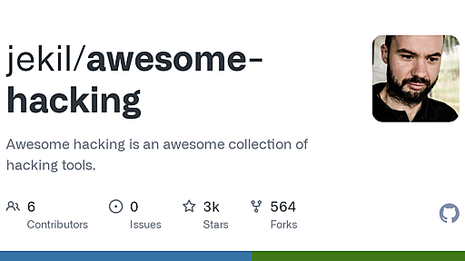 GitHub - jekil/awesome-hacking: Awesome hacking is an awesome collection of hacking tools.