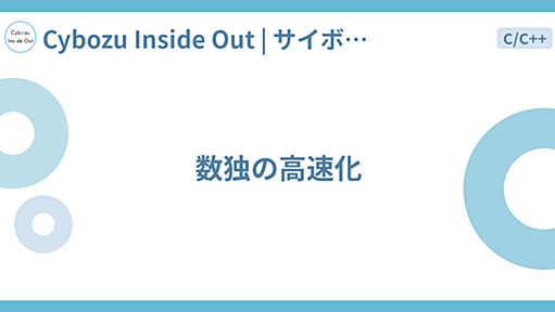 数独の高速化 - Cybozu Inside Out | サイボウズエンジニアのブログ