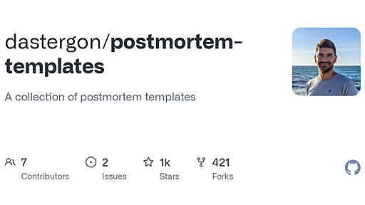 GitHub - dastergon/postmortem-templates: A collection of postmortem templates