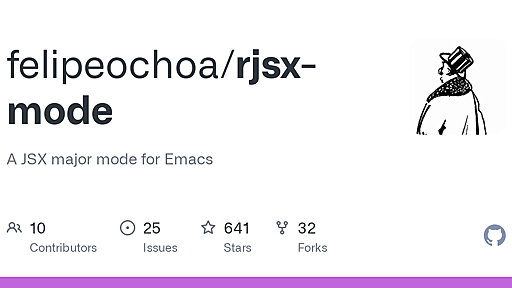 GitHub - felipeochoa/rjsx-mode: A JSX major mode for Emacs