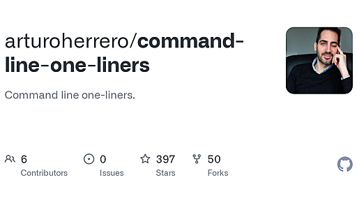 GitHub - arturoherrero/command-line-one-liners: Command line one-liners.