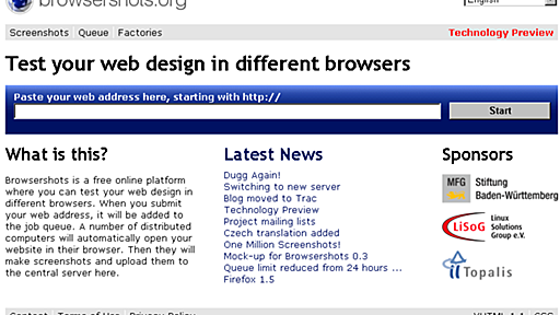 自分のサイトがほかのブラウザでどう見えるか試す「browsershots.org」 - GIGAZINE