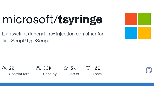 GitHub - microsoft/tsyringe: Lightweight dependency injection container for JavaScript/TypeScript