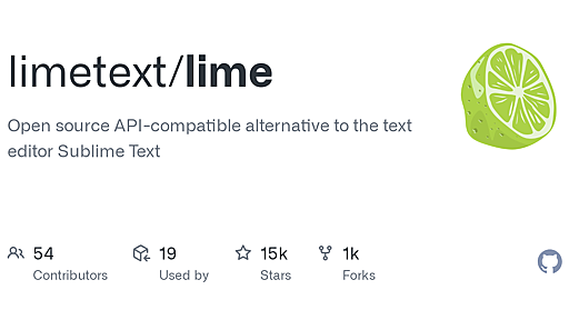 GitHub - limetext/lime: Open source API-compatible alternative to the text editor Sublime Text