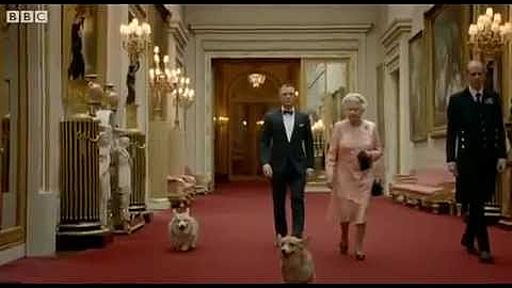 Daniel Craig (James Bond) and Queen Elizabeth Parachute Into London Olympics Opening Ceremony 2012