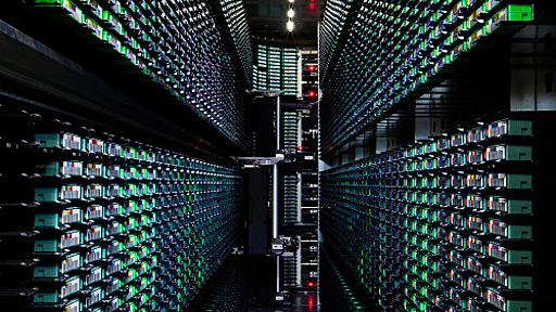 Google’s backup tape library, serviced by a... | Server Porn