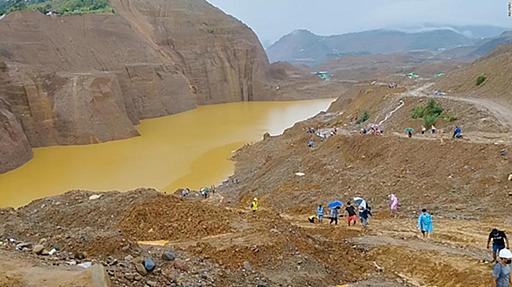 ミャンマーのヒスイ鉱山で土砂崩れ、死者３２人