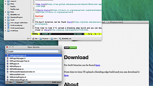 VimをモダンにリファインしたMac用エディタ「VimR」 | ソフトアンテナ