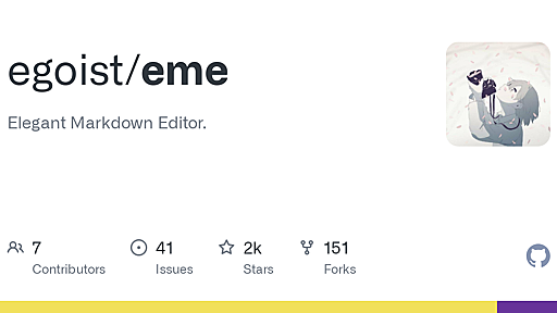 GitHub - egoist/eme: Elegant Markdown Editor.