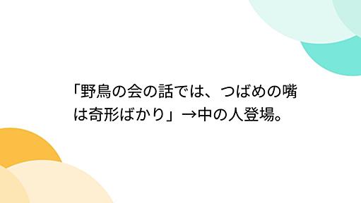 「野鳥の会の話では、つばめの嘴は奇形ばかり」→中の人登場。