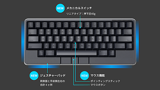 ヘビーユーザーに人気のキーボードに「ポチ」がついた! ＝ ポインティングディバイス搭載「HHKB Studio」発表! - 週刊アスキー