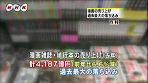 “漫画が売れない” 日本国内のマンガ売り上げ、過去最大の落ち込みに : 痛いニュース(ﾉ∀`)