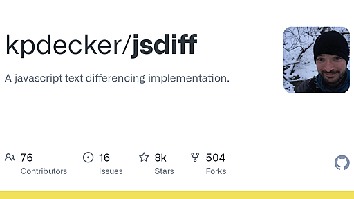 GitHub - kpdecker/jsdiff: A javascript text differencing implementation.