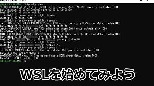 Windows 10／11でLinux環境「WSL」を始める第一歩