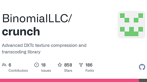 GitHub - BinomialLLC/crunch: Advanced DXTc texture compression and transcoding library