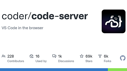 GitHub - coder/code-server: VS Code in the browser