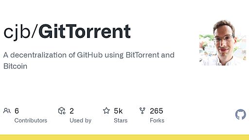 GitHub - cjb/GitTorrent: A decentralization of GitHub using BitTorrent and Bitcoin