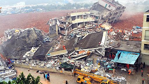 中国・深センで土砂崩れ、５９人不明　法規違反の疑いも：朝日新聞デジタル