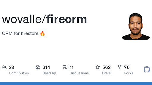 GitHub - wovalle/fireorm: ORM for firestore 🔥