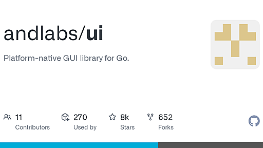 andlabs/ui: Platform-native GUI library for Go.