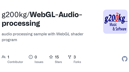 GitHub - g200kg/WebGL-Audio-processing: audio processing sample with WebGL shader program