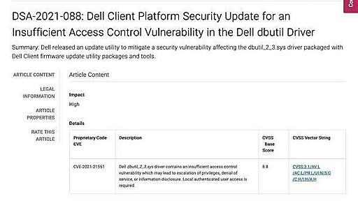 数億台のDell PCに脆弱性、数百万人に影響 - アップデートを