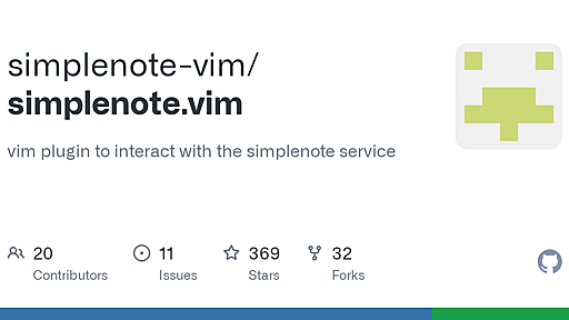 GitHub - simplenote-vim/simplenote.vim: vim plugin to interact with the simplenote service