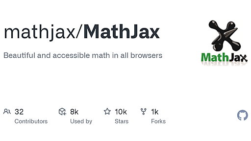 GitHub - mathjax/MathJax: Beautiful and accessible math in all browsers