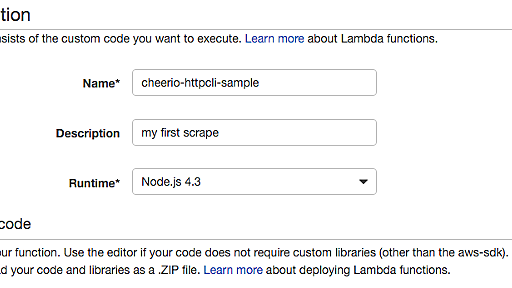 AWS Lambda+Node.jsのモジュールcheerio-httpcliでWebスクレピングをする - プログラマでありたい