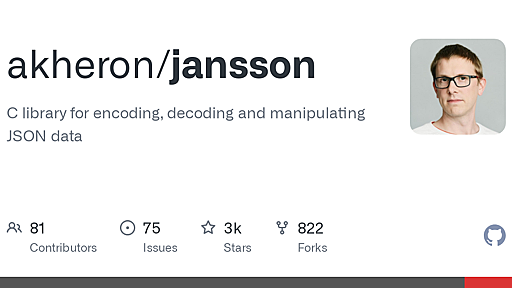 GitHub - akheron/jansson: C library for encoding, decoding and manipulating JSON data