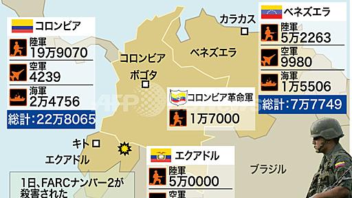 【図解】緊張高まる南米3か国とFARCの軍事力を比較