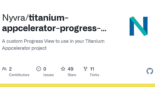 GitHub - Nyvra/titanium-appcelerator-progress-view: A custom Progress View to use in your Titanium Appcelerator project