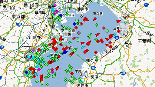 自衛隊の護衛艦からタンカーに客船まで、世界を行き交う船の位置が見られる「ライブ船舶マップ」を使ってみた