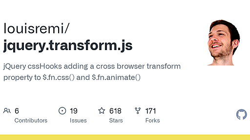 GitHub - louisremi/jquery.transform.js: jQuery cssHooks adding a cross browser transform property to $.fn.css() and $.fn.animate()