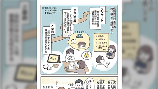 人見知りが生命保険の営業に就職したときの話→「面接の話共感ありあり」「ほほ漫画の通りの生活送ってた」