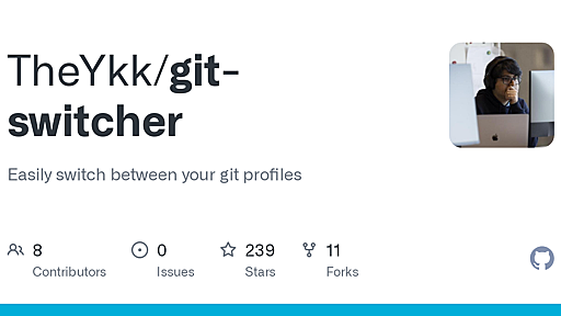 GitHub - TheYkk/git-switcher: Easily switch between your git profiles