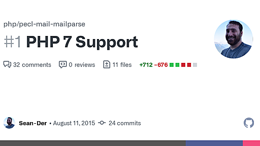 PHP 7 Support by Sean-Der · Pull Request #1 · php/pecl-mail-mailparse