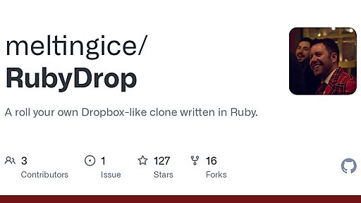 GitHub - meltingice/RubyDrop: A roll your own Dropbox-like clone written in Ruby.