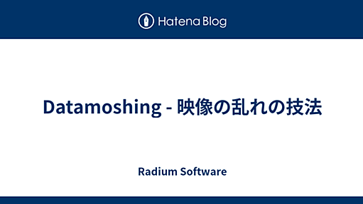 Datamoshing - 映像の乱れの技法 - Radium Software