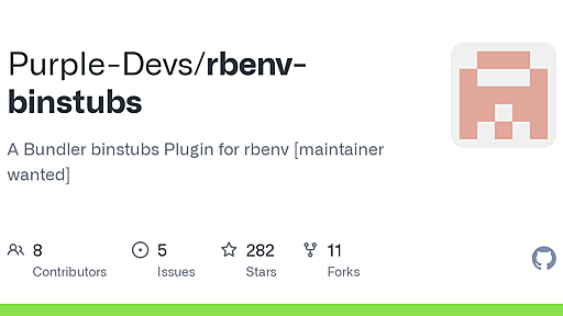 GitHub - Purple-Devs/rbenv-binstubs: A Bundler binstubs Plugin for rbenv [maintainer wanted]