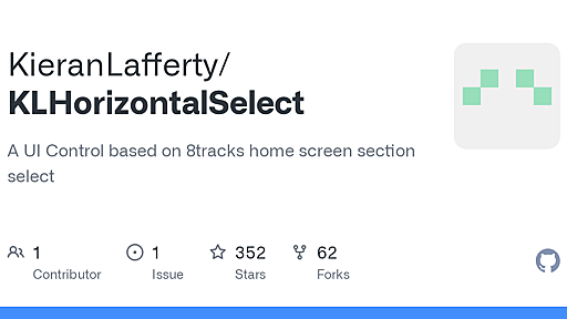 GitHub - KieranLafferty/KLHorizontalSelect: A UI Control based on 8tracks home screen section select