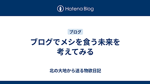 ブログでメシを食う未来を考えてみる - 北の大地から送る物欲日記