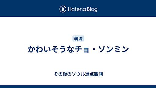 かわいそうなチョ・ソンミン - その後のソウル迷点観測