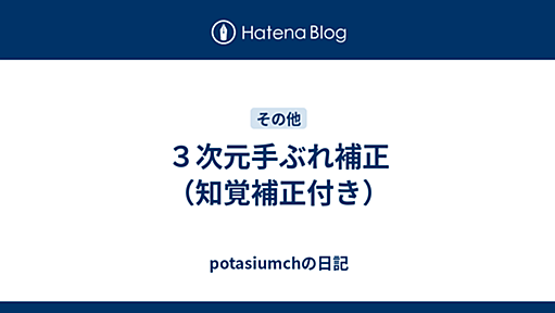 ３次元手ぶれ補正（知覚補正付き） - potasiumchの日記