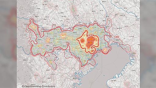 「"東京"の概念はどの範囲までなのか」を等高線で表現してみたら興味深いことが色々判明「やはり町田は…」